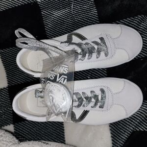 Vans White and Silver Sneakers